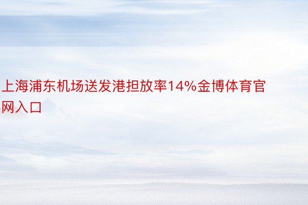 上海浦东机场送发港担放率14%金博体育官网入口