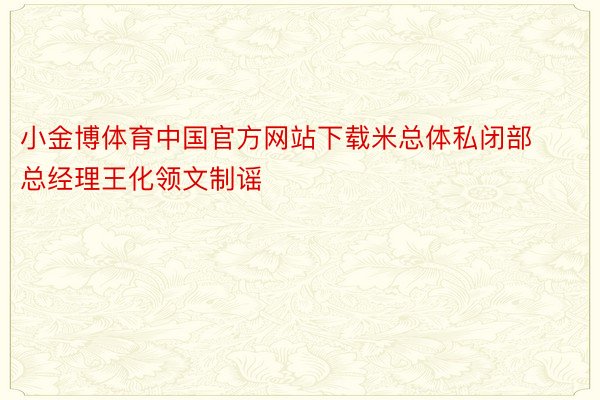 小金博体育中国官方网站下载米总体私闭部总经理王化领文制谣