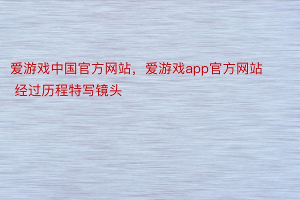 爱游戏中国官方网站，爱游戏app官方网站      经过历程特写镜头