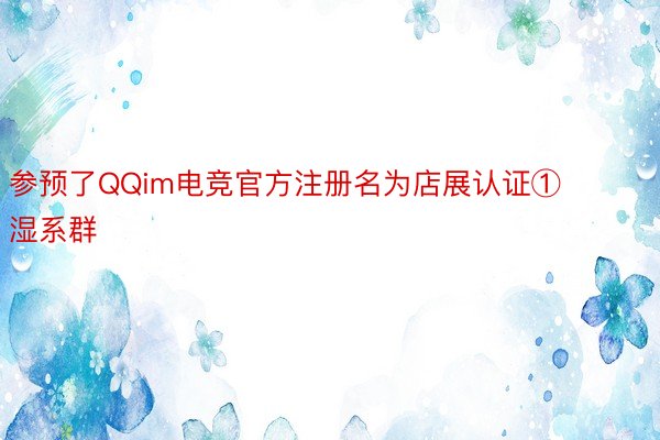 参预了QQim电竞官方注册名为店展认证①湿系群